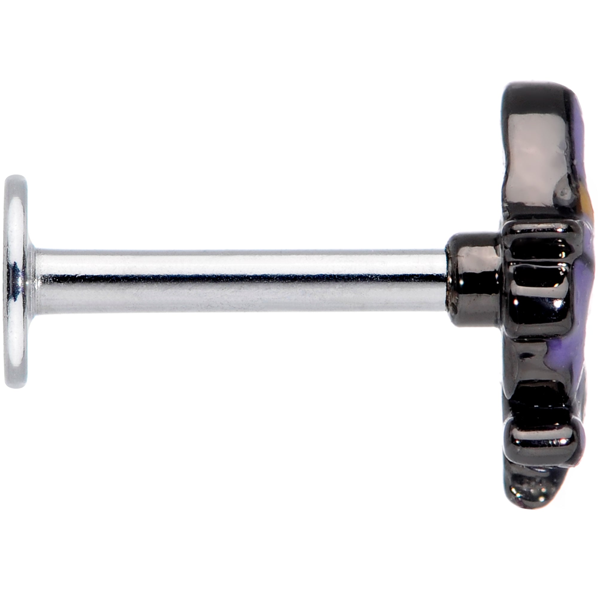 BodyCandy 16G 5/16 Purple Witch Halloween Labret Monroe Tragus — lifestyle context