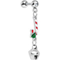 BodyCandy 16G 1/4 Clear Gem Candy Cane Christmas Dangle Cartilage Earring — main product shot