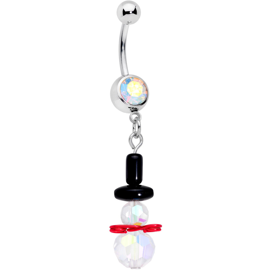 BodyCandy Aurora Gem Winter Snowman Christmas Dangle Belly Ring — main product shot