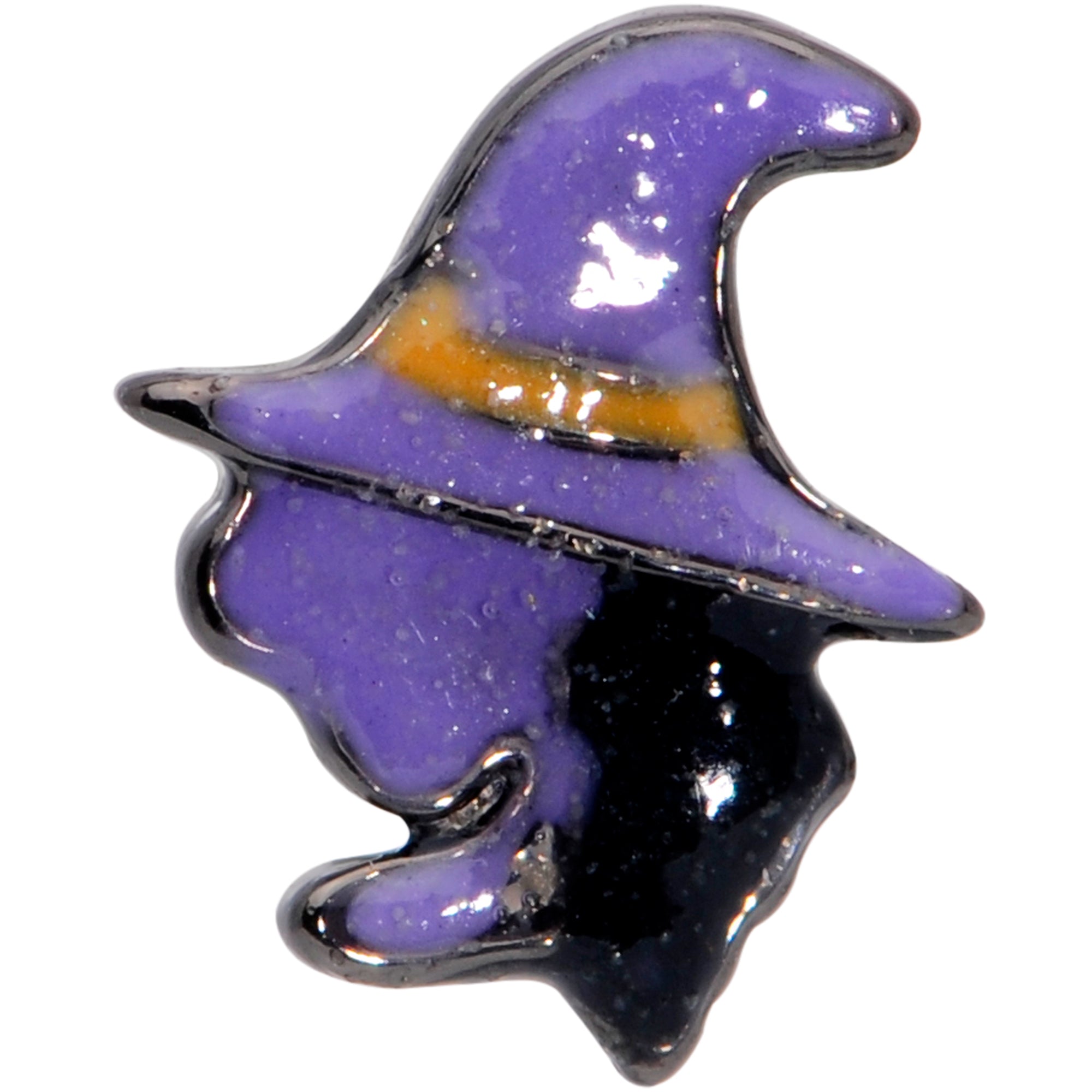 BodyCandy 16G 1/4 Purple Witch Halloween Cartilage Tragus — detail close-up