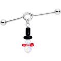 BodyCandy 14G Aurora Gem Snowman Christmas Dangle Project Bar 38mm — main product shot