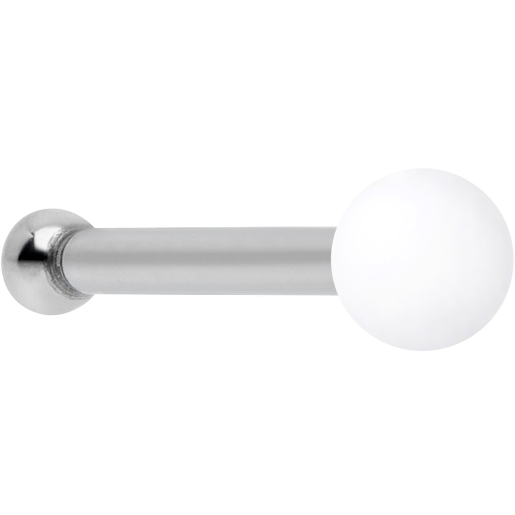 BodyCandy 20G 1/4 White Matte 2mm Nose Bone — main product shot