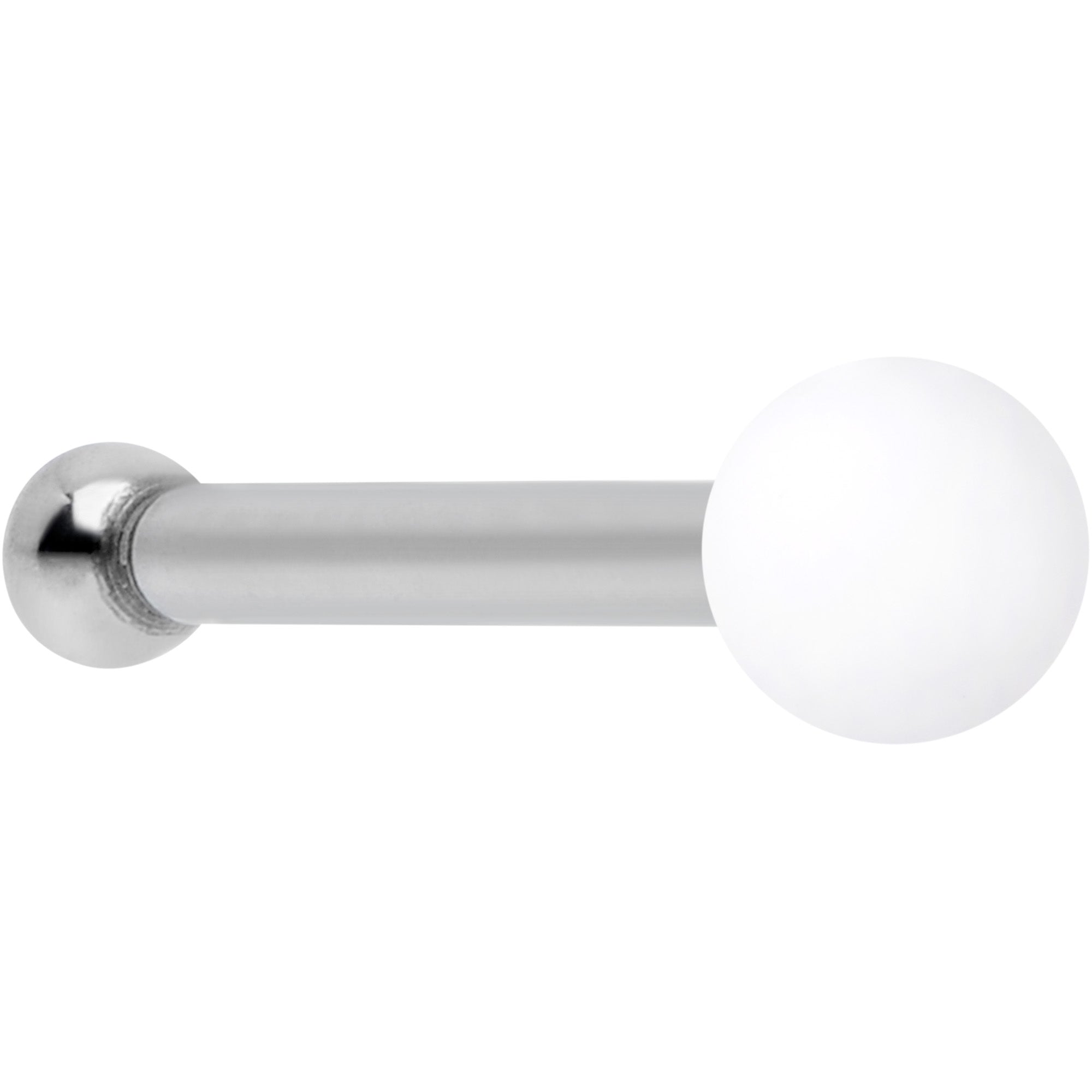 BodyCandy 20G 1/4 White Matte 2mm Nose Bone — main product shot