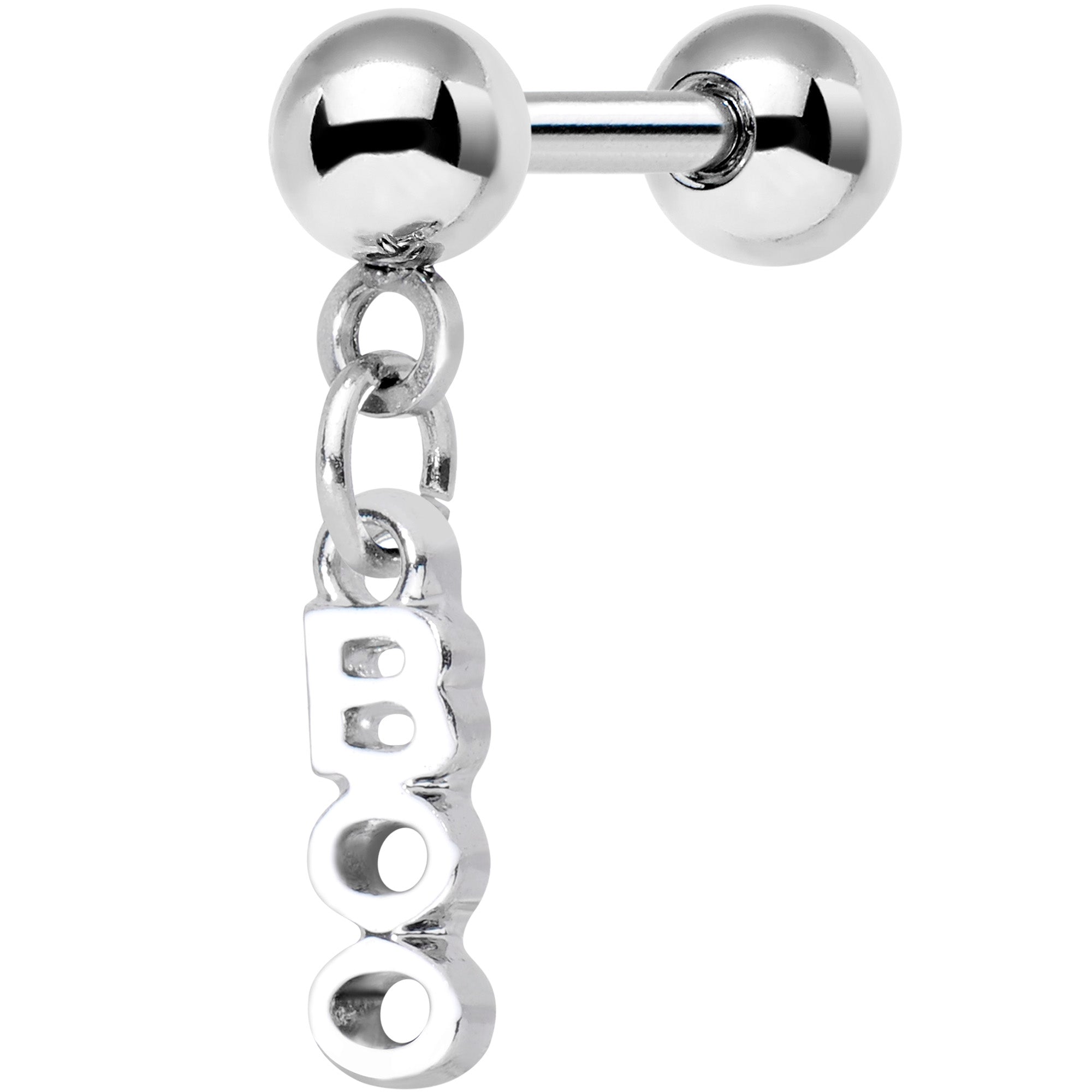 BodyCandy 16G 1/4 White Boo Halloween Dangle Cartilage Tragus Earring — main product shot