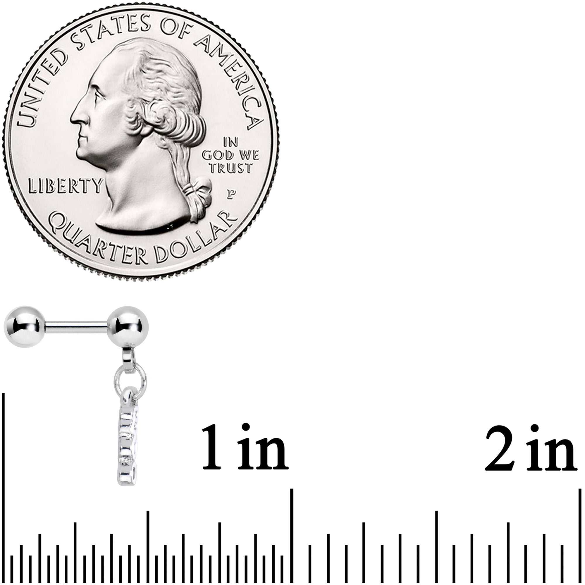 BodyCandy 16G 1/4 White Boo Halloween Dangle Cartilage Tragus Earring — lifestyle context
