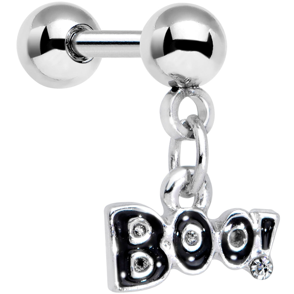 BodyCandy 16G 1/4 Clear Gem Boo Halloween Dangle Cartilage Tragus Earring — main product shot