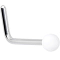 BodyCandy 20G 7mm White Matte 2mm L Shaped Nose Ring — main product shot