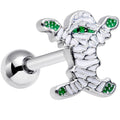 BodyCandy 16G 1/4 Green White Mummy Halloween Cartilage Tragus Earring — main product shot