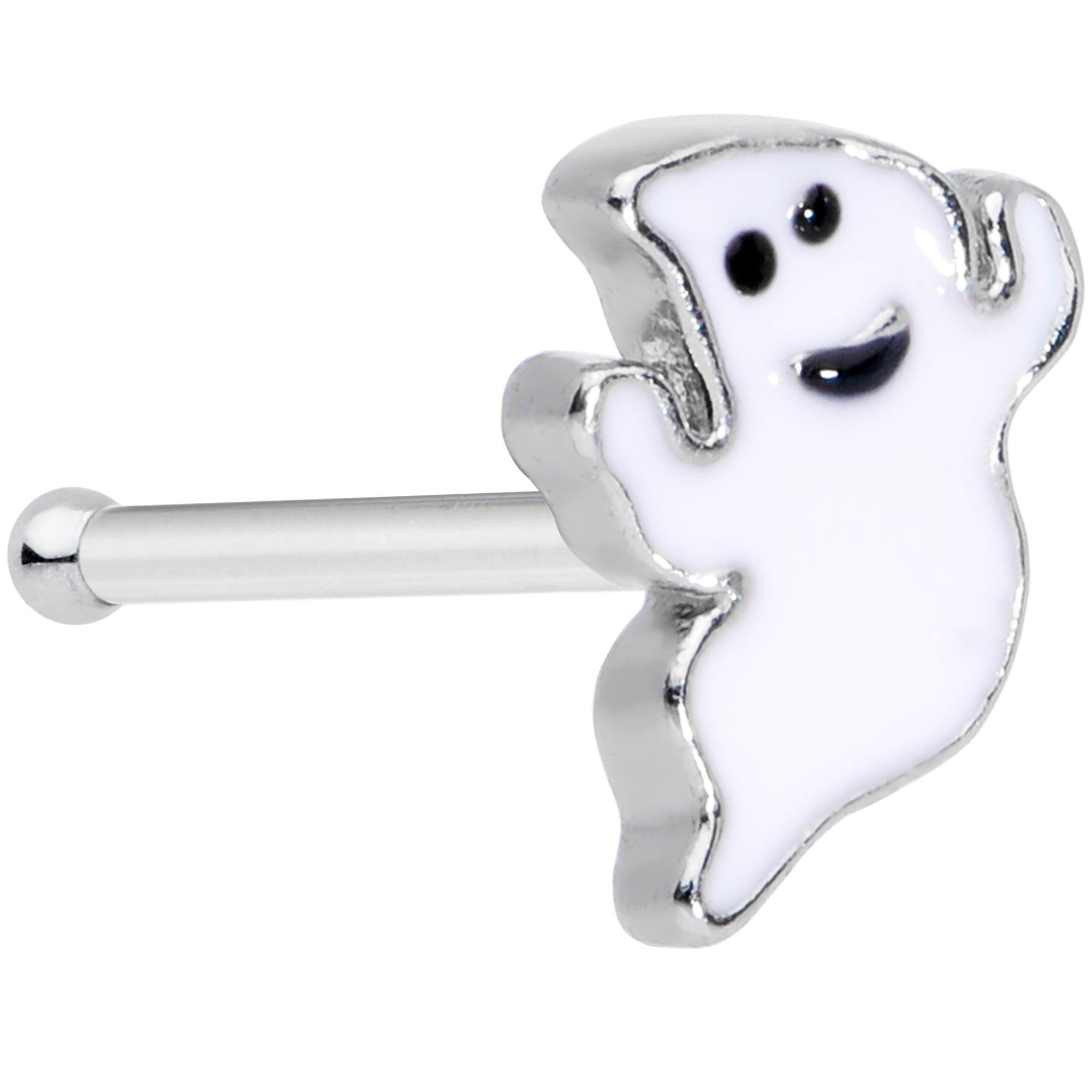 BodyCandy 20G 1/4 Happy Ghost Halloween Nose Bone — main product shot
