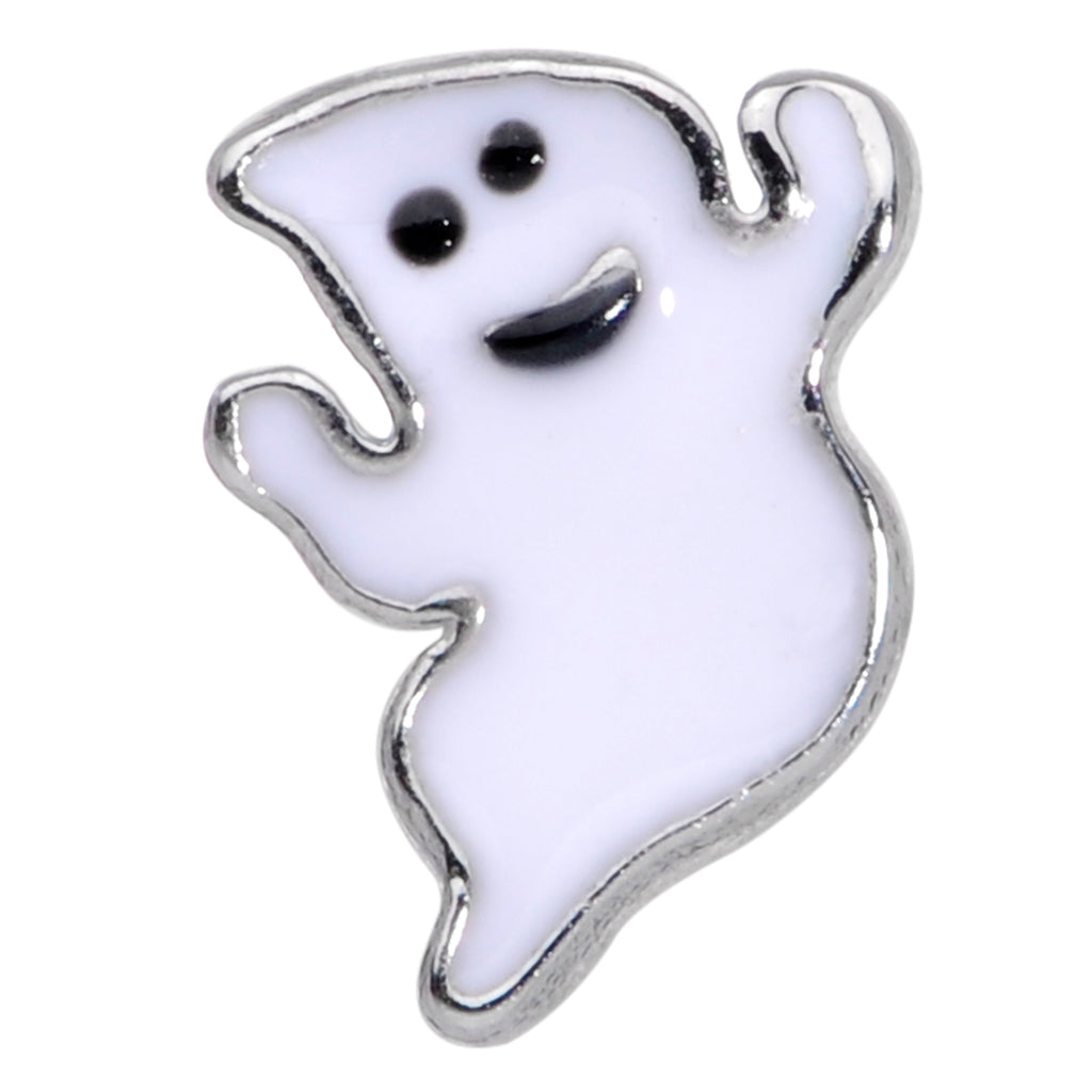 BodyCandy 20G 1/4 Happy Ghost Halloween Nose Bone — detail close-up