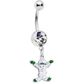 BodyCandy Clear Gem White Green Mummy Halloween Dangle Belly Ring — main product shot