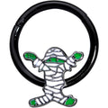 BodyCandy 16G 3/8 White Green Mummy Black Halloween Hinged Segment Ring — main product shot