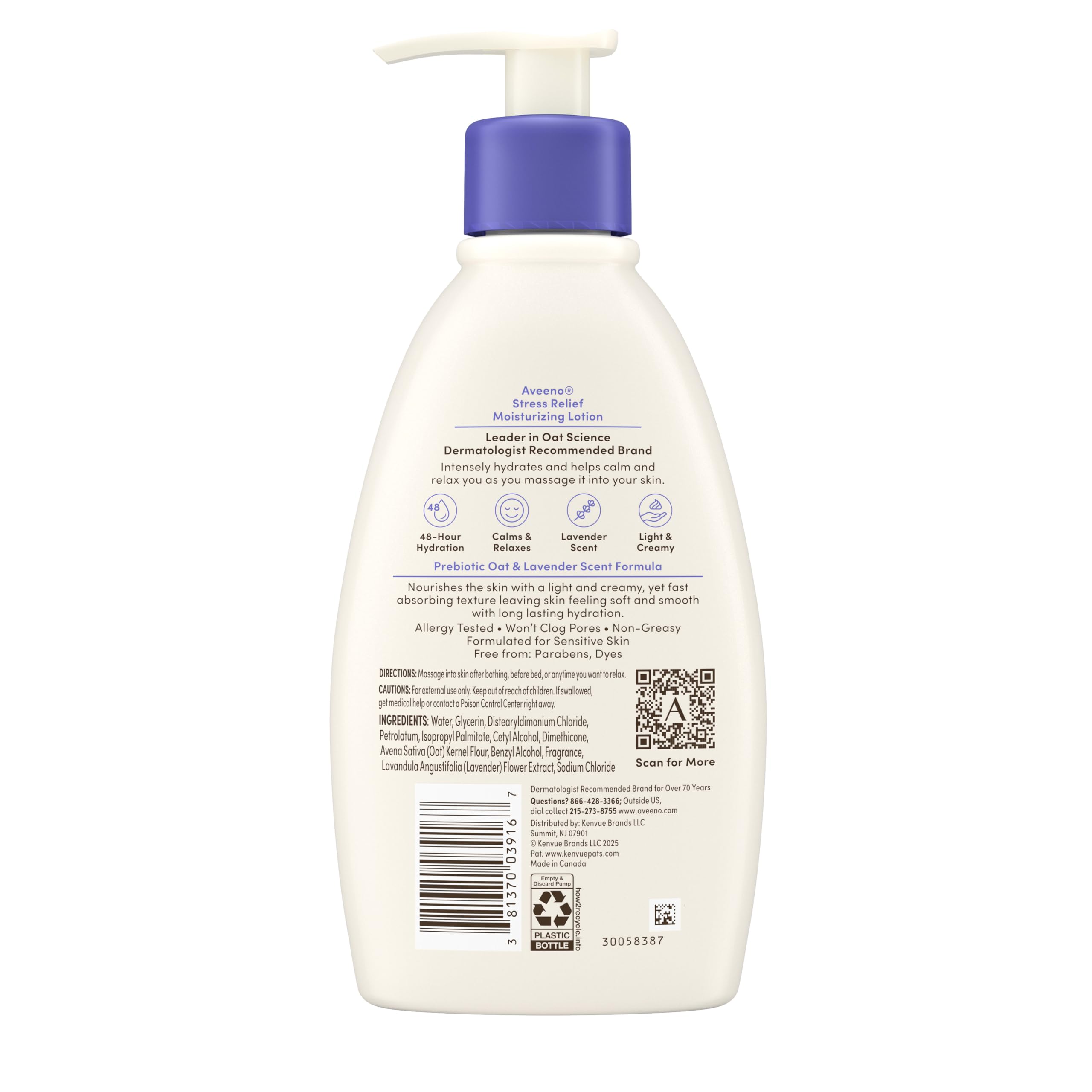 Aveeno Daily Moisturizing Body Lotion Lavender - 10.1 Fl Oz | Soothing Formula