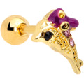 BodyCandy 16G 1/4 Purple Gem Gold Tone Dainty Dolphin Cartilage Tragus — main product shot