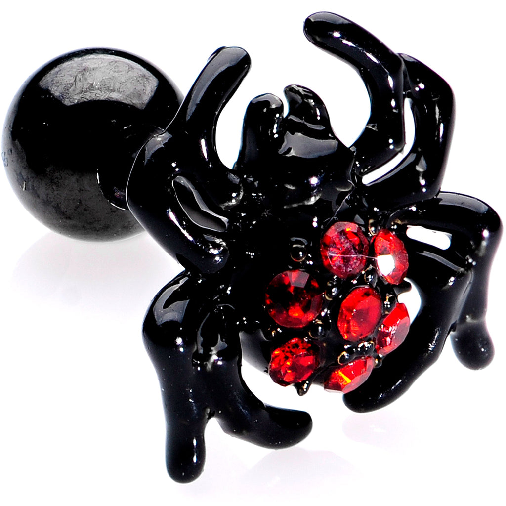 BodyCandy 16G 1/4 Black Red Gem Spider Halloween Cartilage Tragus Set of 3 — lifestyle context