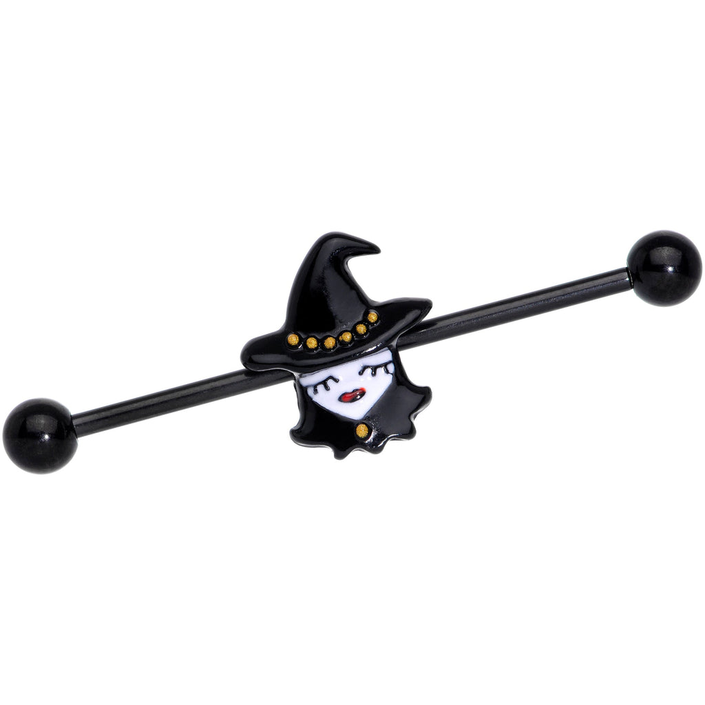 BodyCandy 14G Black Goth Witch Halloween Industrial Barbell 38mm — main product shot