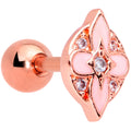BodyCandy 16G 1/4 Clear Gem Rose Gold Tone Pink Cross Cartilage Tragus — main product shot