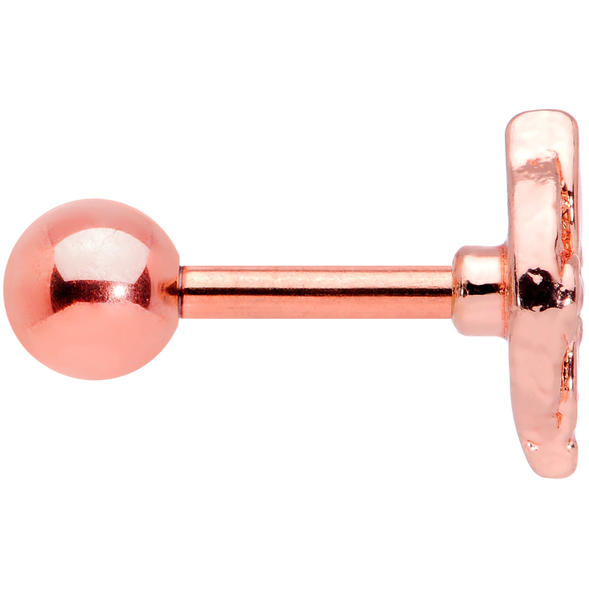 BodyCandy 16G 1/4 Clear Gem Rose Gold Tone Pink Cross Cartilage Tragus — lifestyle context