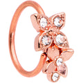 BodyCandy 20G 5/16 Clear Gem Rose Gold Tone Glam Butterfly Flower Nose Hoop — main product shot