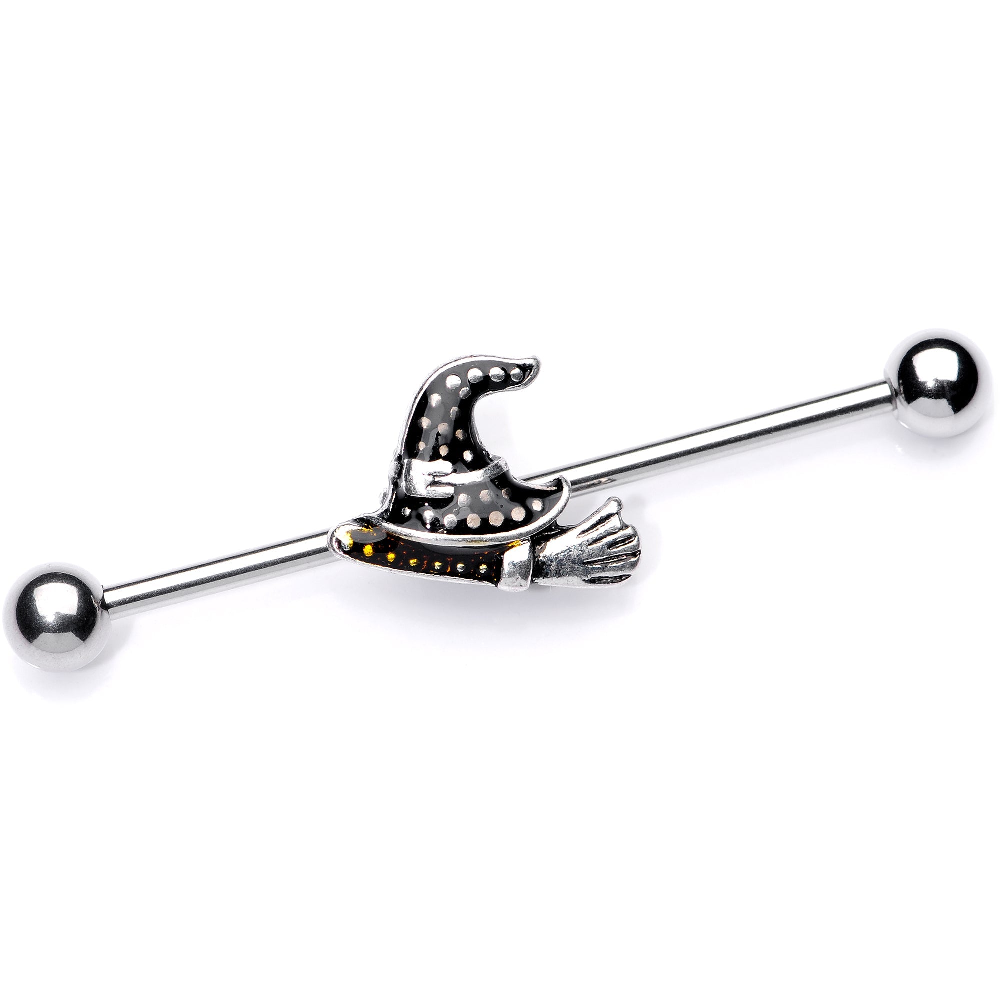 BodyCandy 14G Broom Witch Hat Halloween Industrial Barbell 38mm — main product shot
