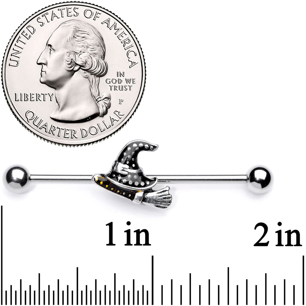 BodyCandy 14G Broom Witch Hat Halloween Industrial Barbell 38mm — lifestyle context