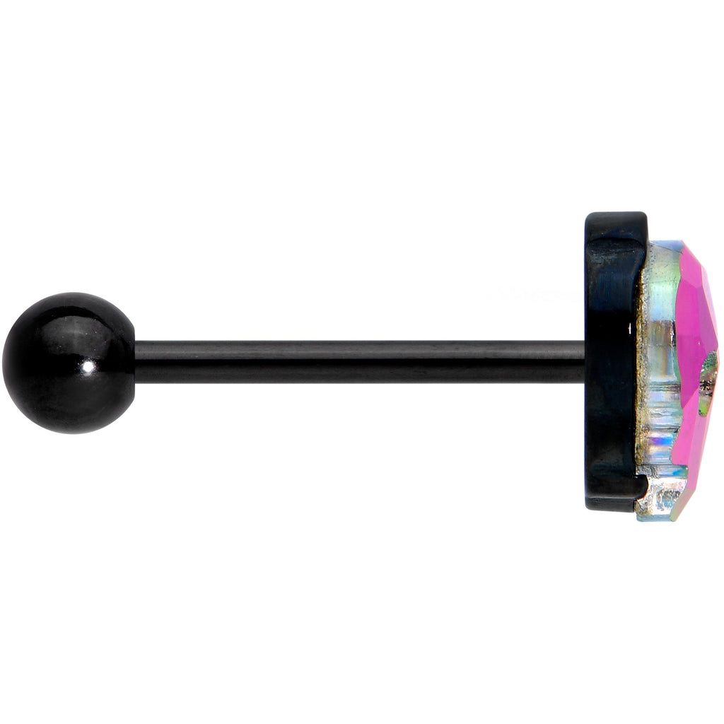 BodyCandy Aurora Gem Black Sugar Skull Barbell Tongue Ring — lifestyle context