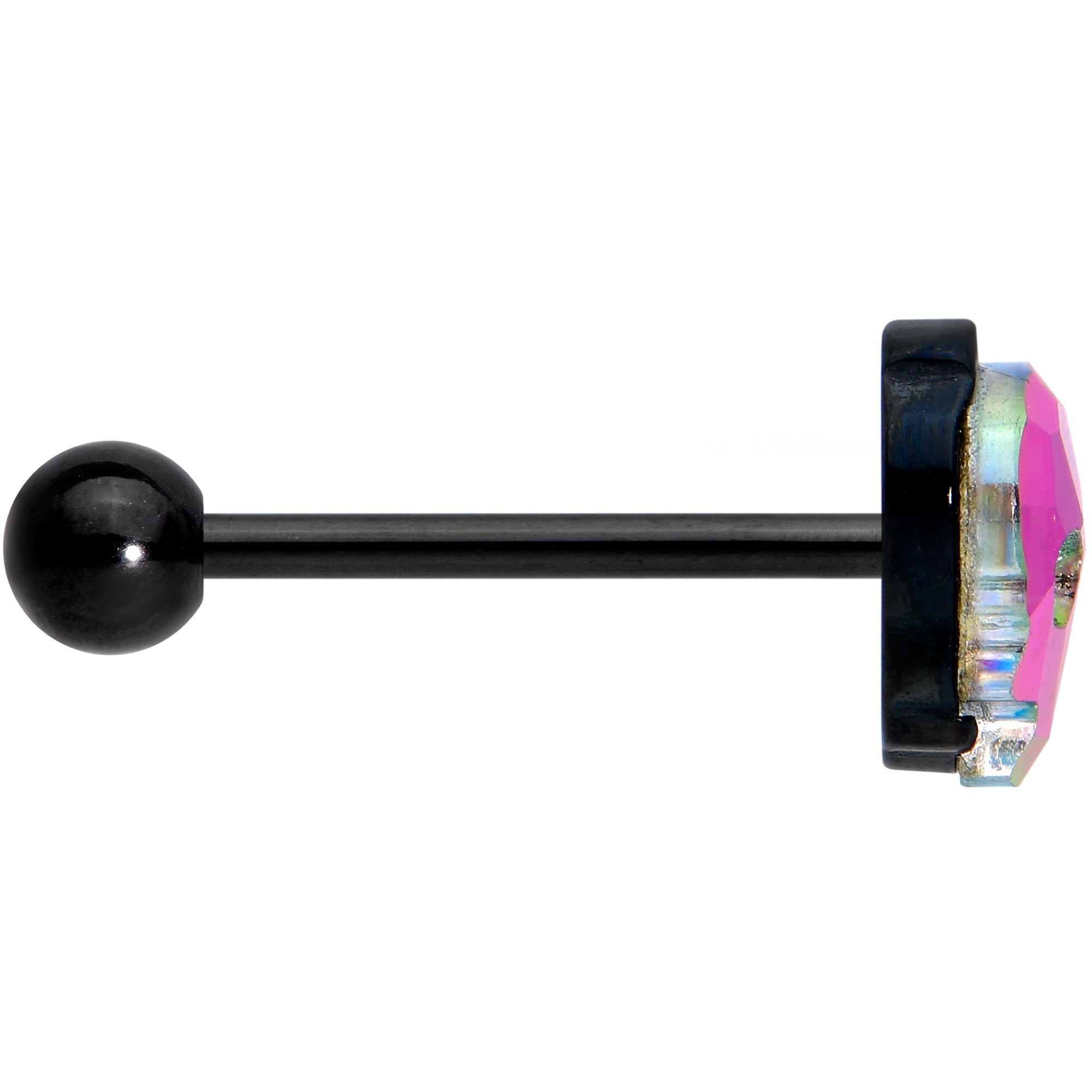BodyCandy Aurora Gem Black Sugar Skull Barbell Tongue Ring — lifestyle context