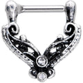 BodyCandy 16G 3/8 Clear Gem Scrollwork Cartilage Clicker — main product shot