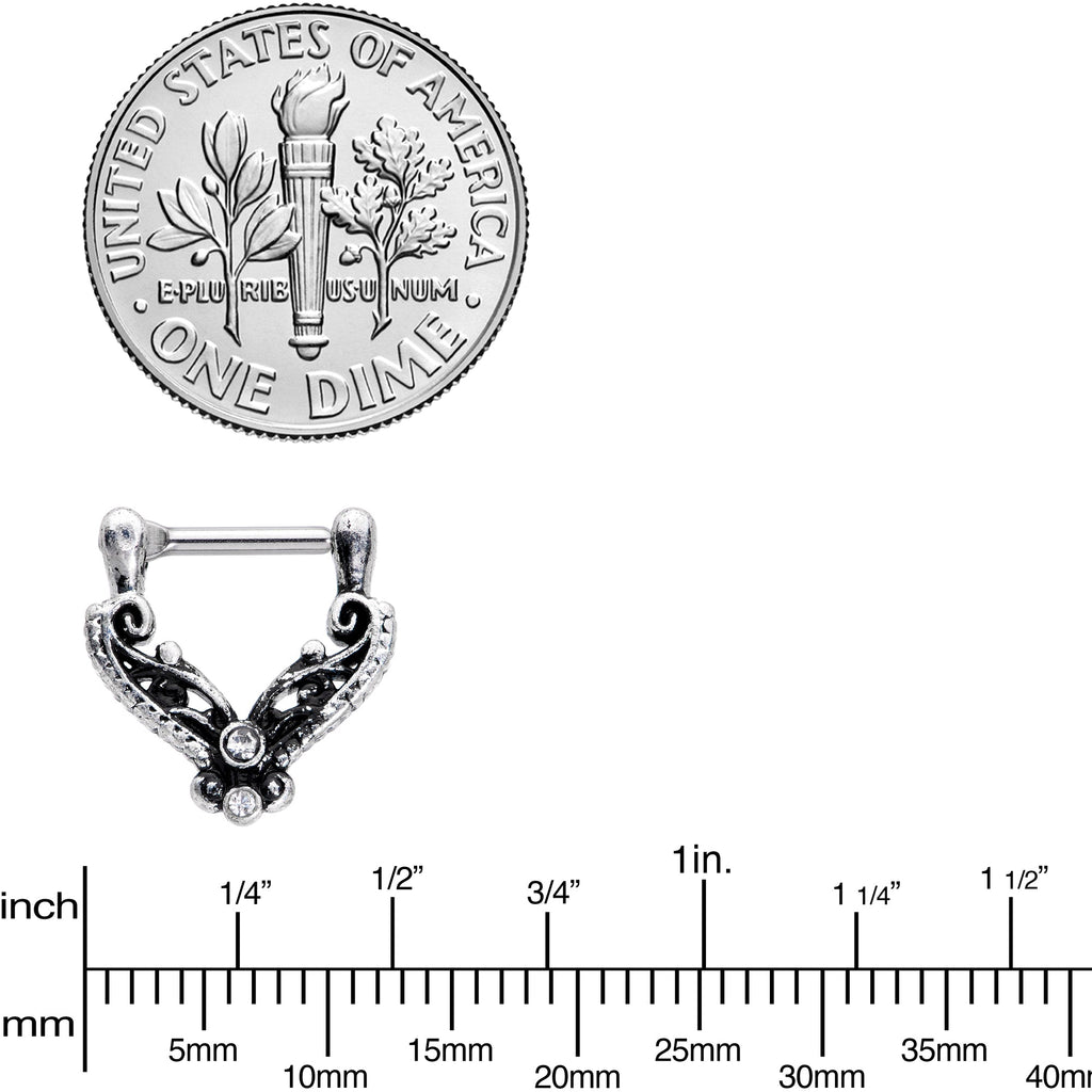 BodyCandy 16G 3/8 Clear Gem Scrollwork Cartilage Clicker — lifestyle context