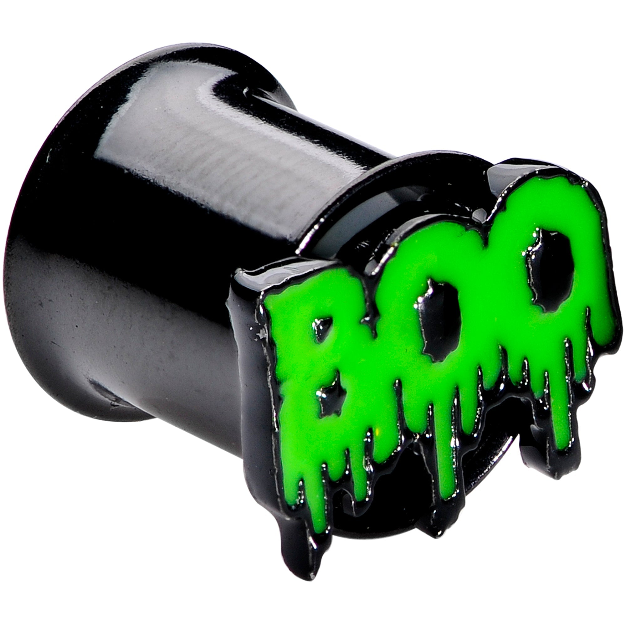 BodyCandy Green Boo Halloween Double Flare Plug Set — back view