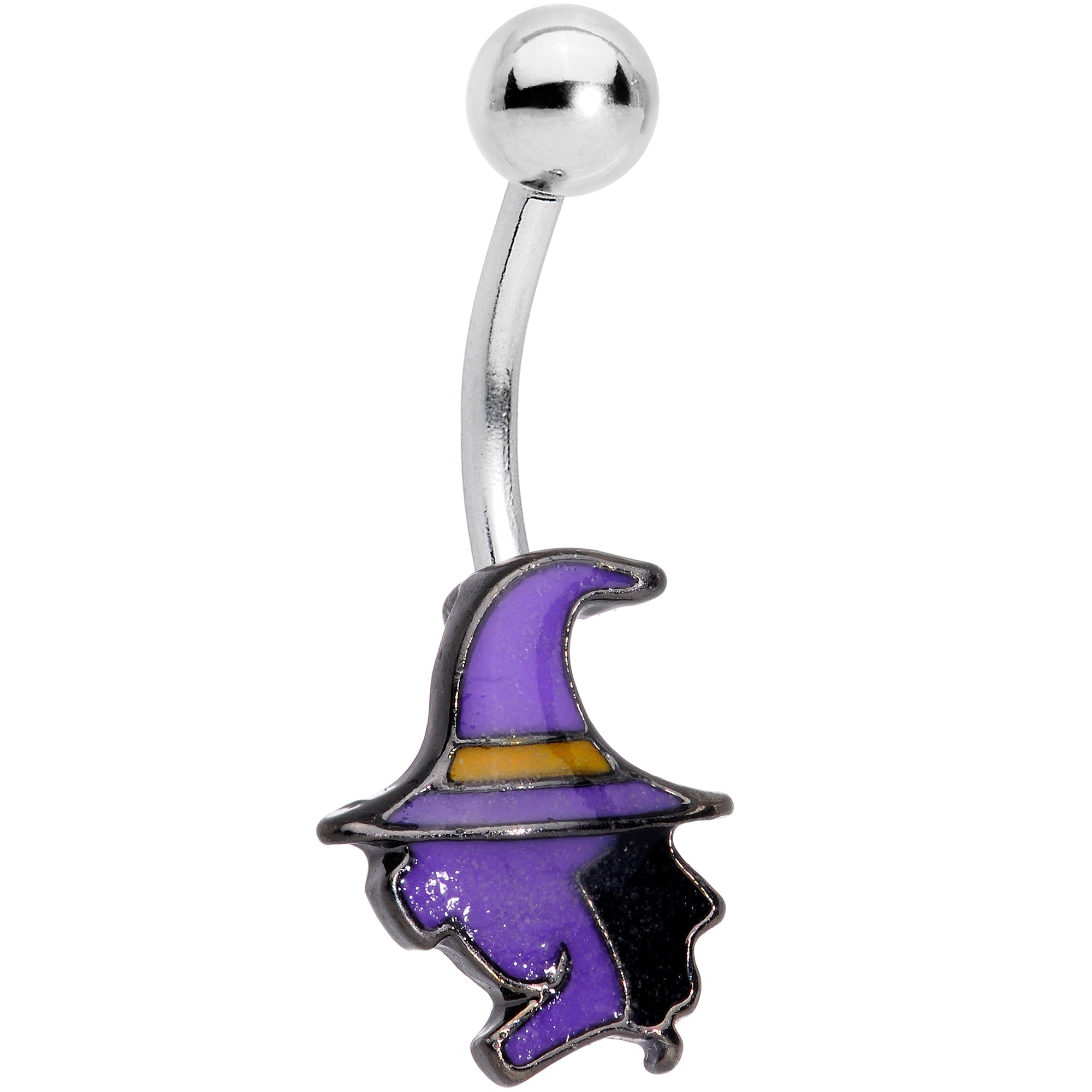 BodyCandy Purple Witch Halloween Glow in the Dark Belly Ring — main product shot
