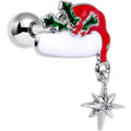 BodyCandy 16G 1/4 Clear Gem Jolly Santa Hat Christmas Cartilage Tragus — main product shot