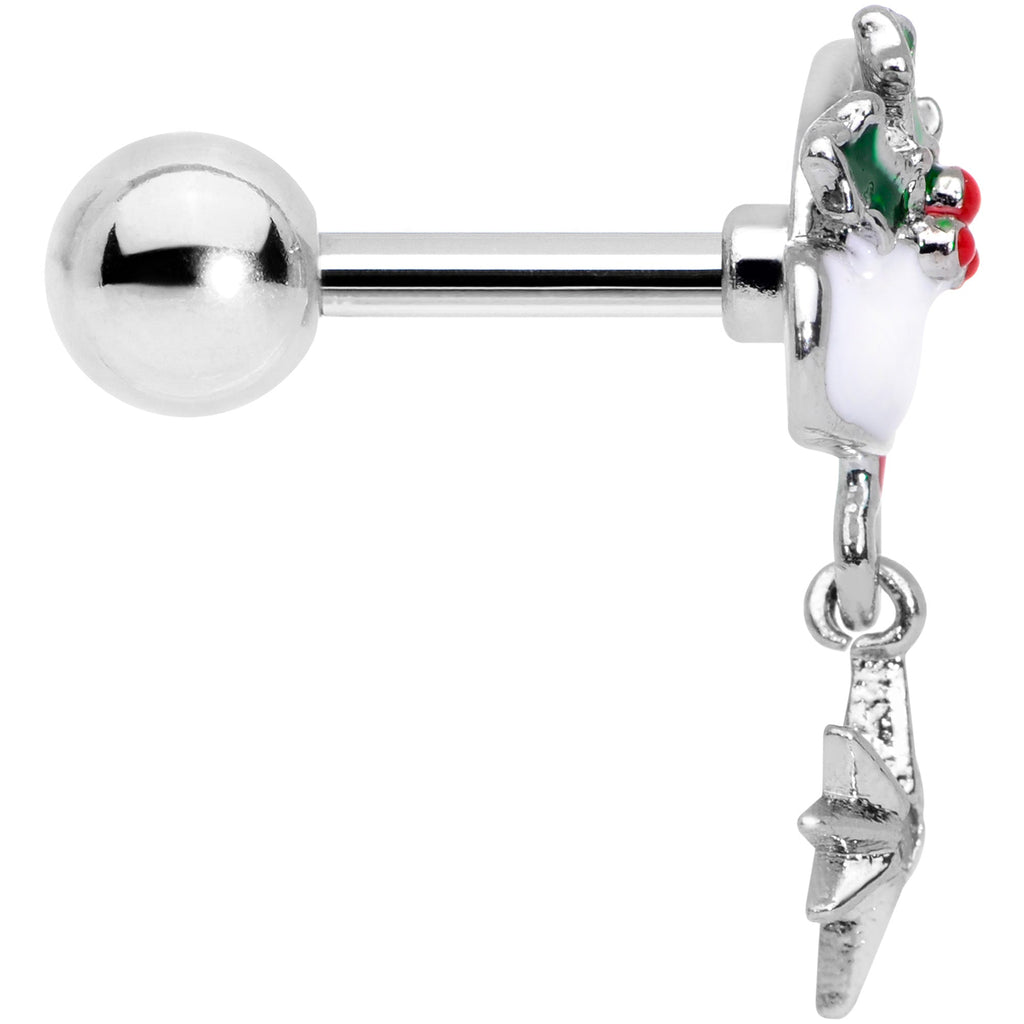 BodyCandy 16G 1/4 Clear Gem Jolly Santa Hat Christmas Cartilage Tragus — lifestyle context