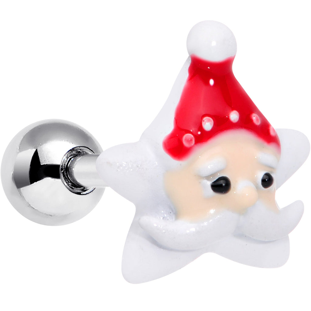 BodyCandy 16G 1/4 Santas Beard Holiday Christmas Cartilage Tragus Earring — main product shot