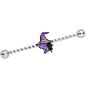 14G Witch Halloween Glow in the Dark Industrial Barbell 38mm