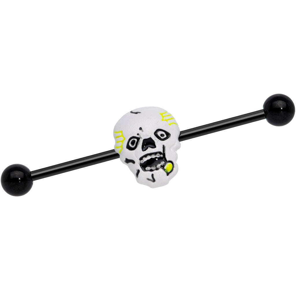 BodyCandy 14G Black Skull Halloween Industrial Barbell 38mm — main product shot