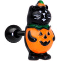 BodyCandy 16G 1/4 Black Cat Pumpkin Halloween Cartilage Tragus — main product shot