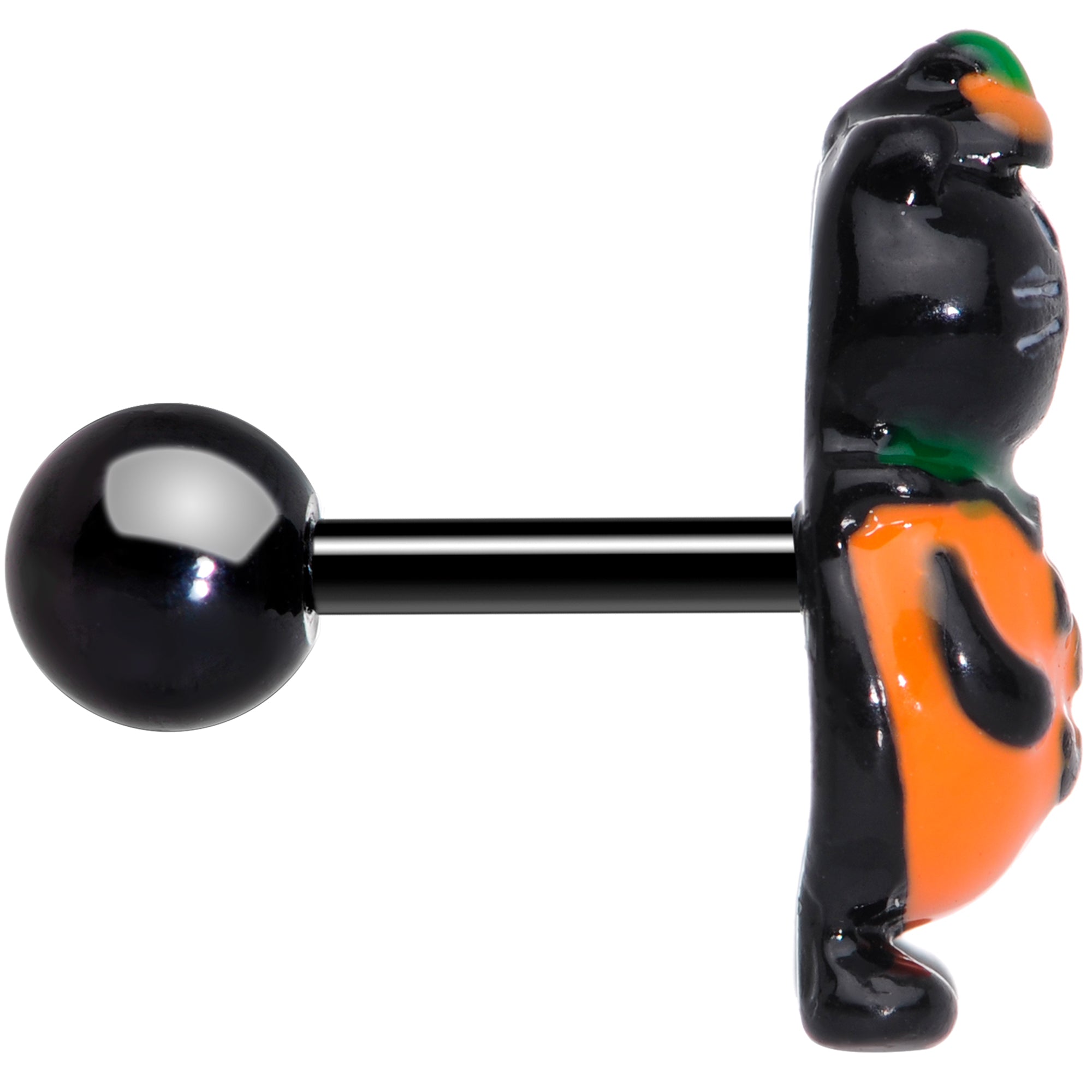 BodyCandy 16G 1/4 Black Cat Pumpkin Halloween Cartilage Tragus — lifestyle context