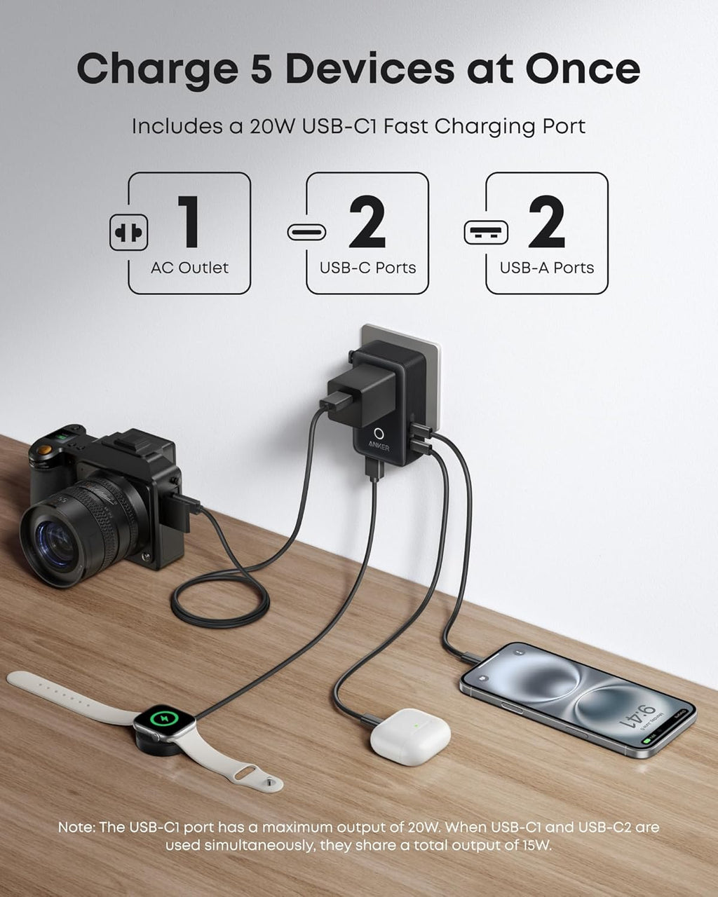 Anker Nano Travel Adapter (5-in-1, 20W, 1-Pack), view 9