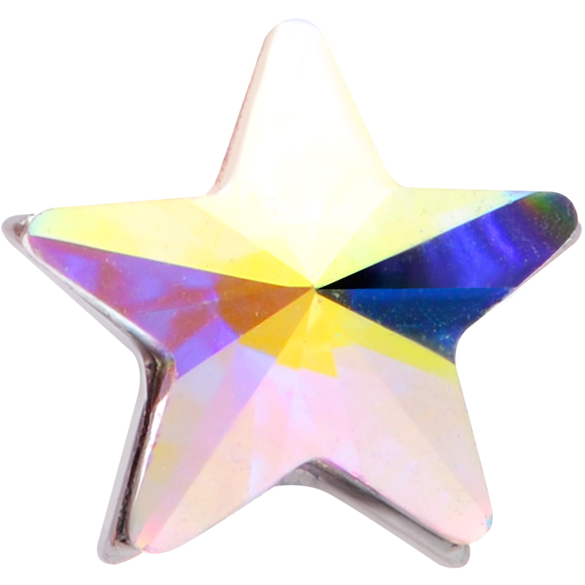 BodyCandy 16G 5/16 Aurora Gem Simple Star Labret Monroe Tragus — detail close-up