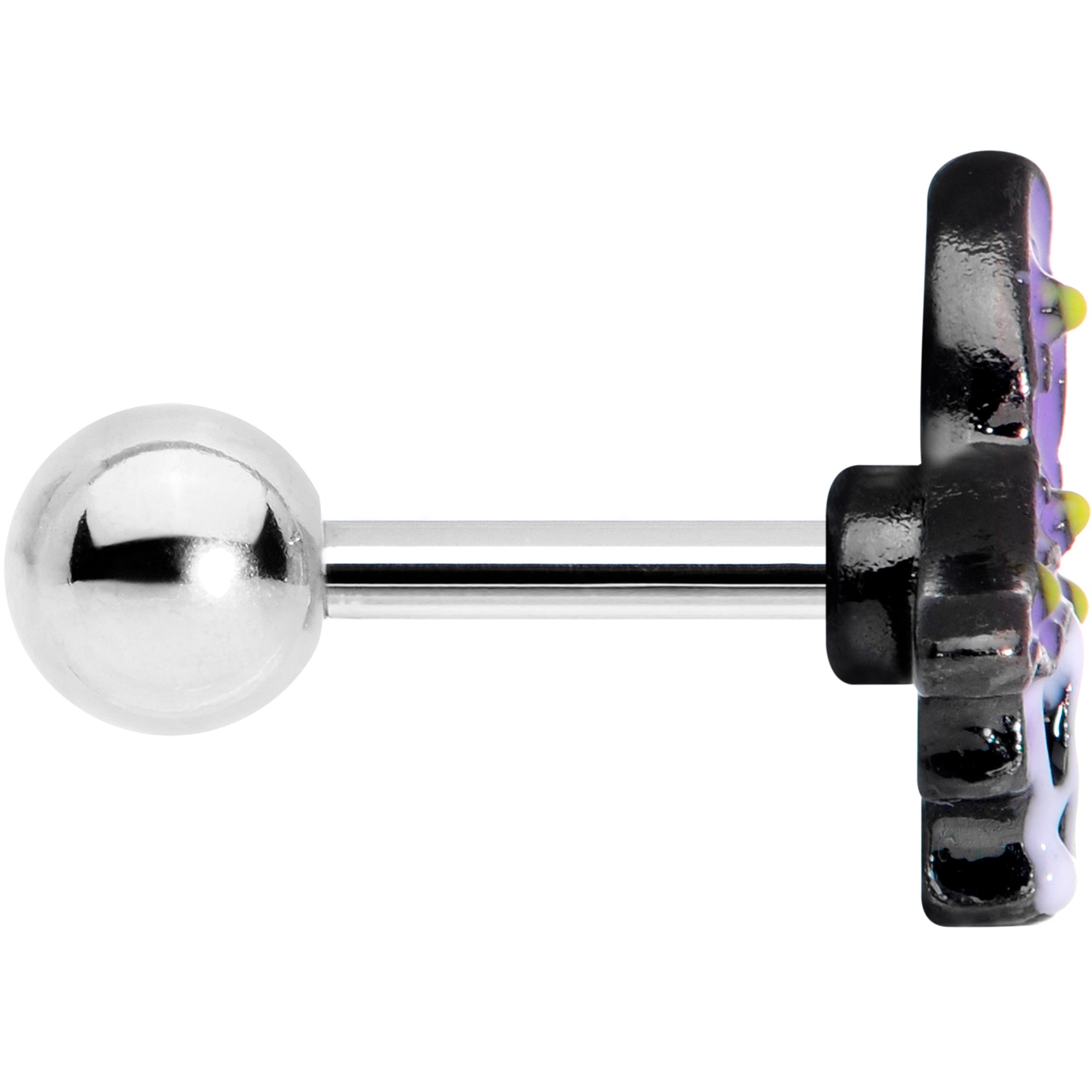 BodyCandy 16G 1/4 Skull Purple Witch Hat Halloween Cartilage Tragus Earring — lifestyle context