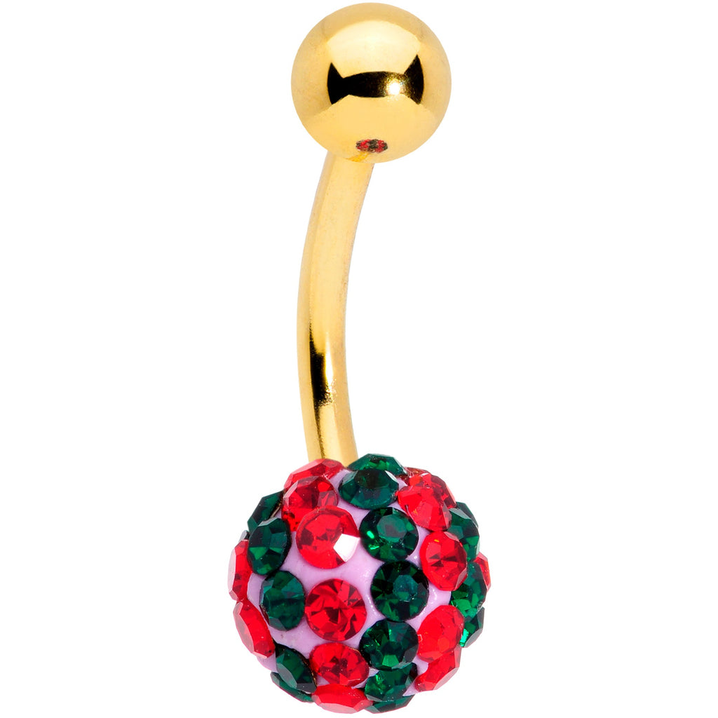 BodyCandy Clear Gem Gold Tone Tree Stocking Christmas Dangle Belly Ring Set of 3 — lifestyle context