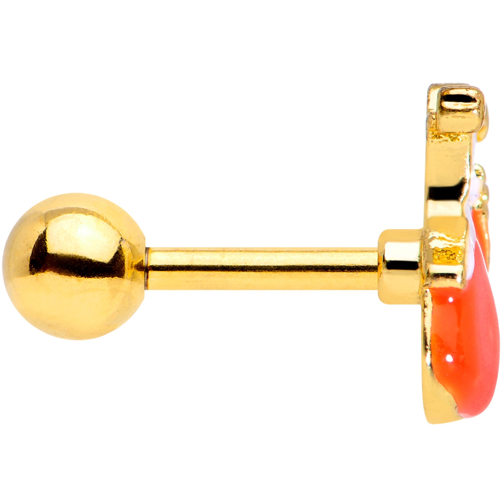 BodyCandy 16G 1/4 Gold Tone Haunted Pumpkin Halloween Cartilage Tragus — lifestyle context