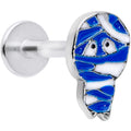 BodyCandy 16G 5/16 Blue White Mummy Halloween Labret Monroe Tragus — main product shot