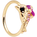 BodyCandy 20G 5/16 Purple Gem Gold Tone Dainty Dolphin Nose Hoop — main product shot