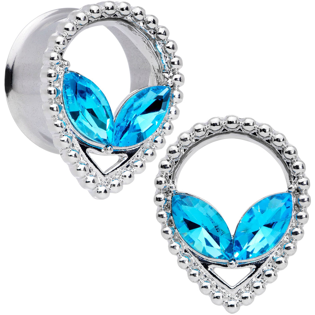 BodyCandy Aqua Gem Alien Double Flare Tunnel Plug Set — packaging