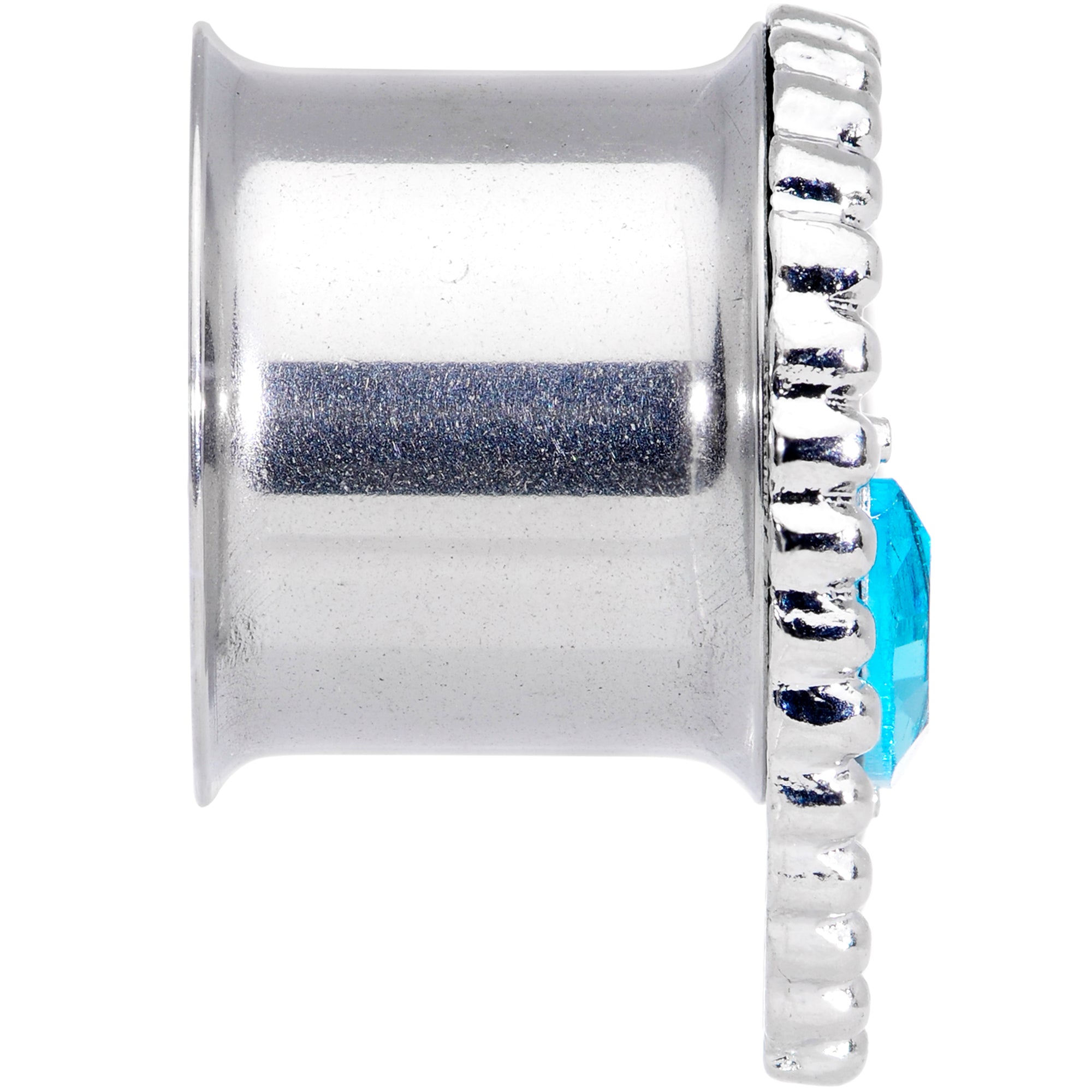 BodyCandy Aqua Gem Alien Double Flare Tunnel Plug Set — lifestyle context