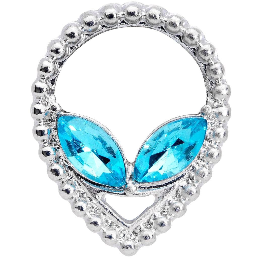 BodyCandy Aqua Gem Alien Double Flare Tunnel Plug Set — side view
