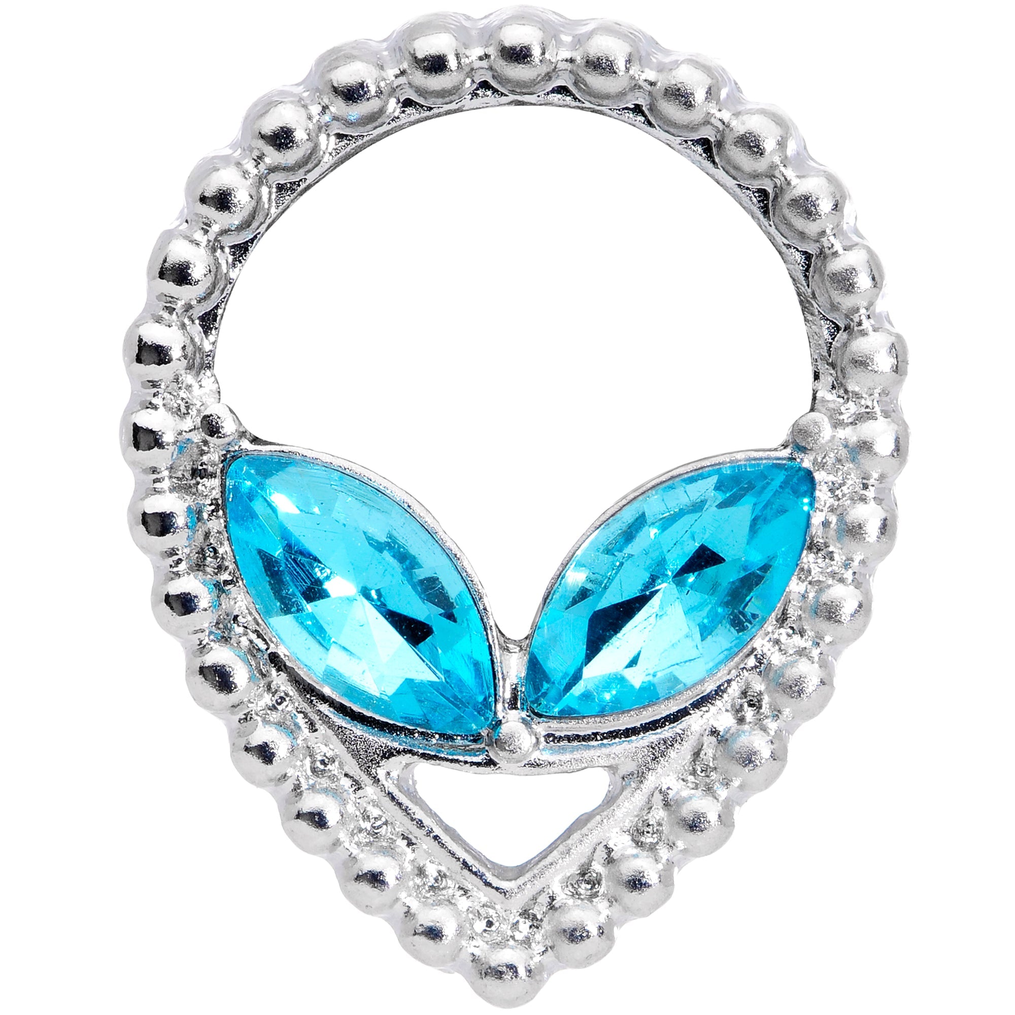 BodyCandy Aqua Gem Alien Double Flare Tunnel Plug Set — side view
