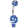 BodyCandy Blue White Mummy Halloween Belly Ring — main product shot